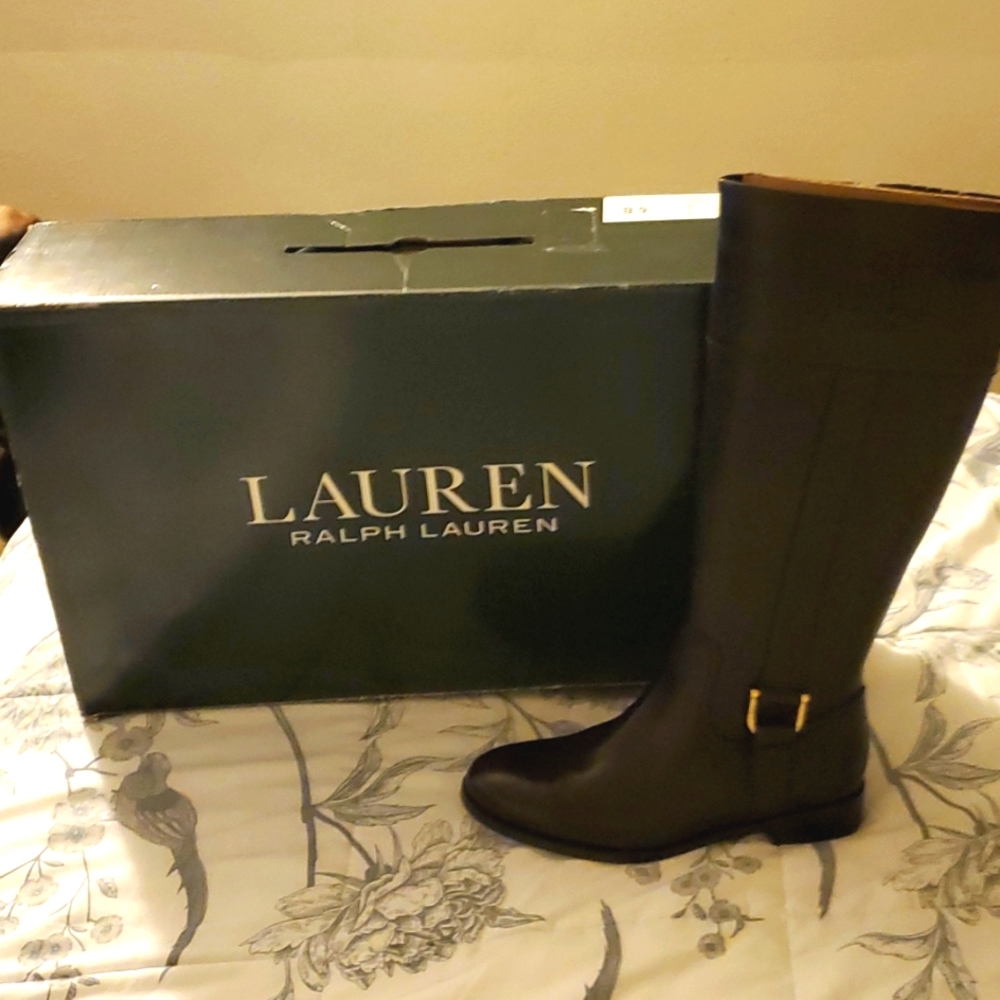 Ralph Lauren black Riding Boot, size 6 Brand New still in Box. Beautiful leather